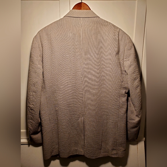 Seersucker Sport Coat - Stafford 40S - Picture 2 of 7
